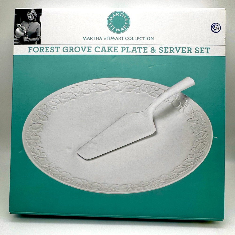 Martha Stewart Forest Grove cake plate and server set, NIB, never used